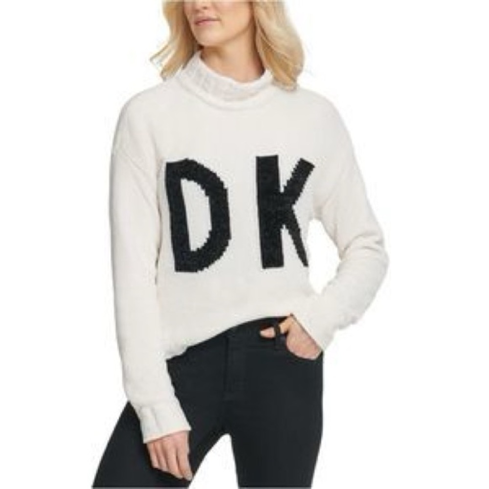 NWT DKNY Chenille Mock Neck Sweater
